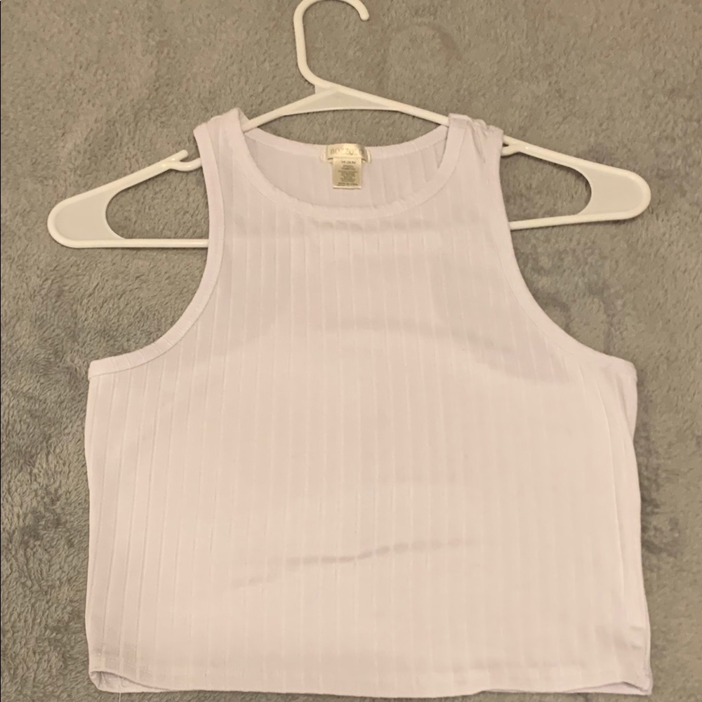 White sleeveless shirt